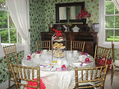 A table set for a tea party.
