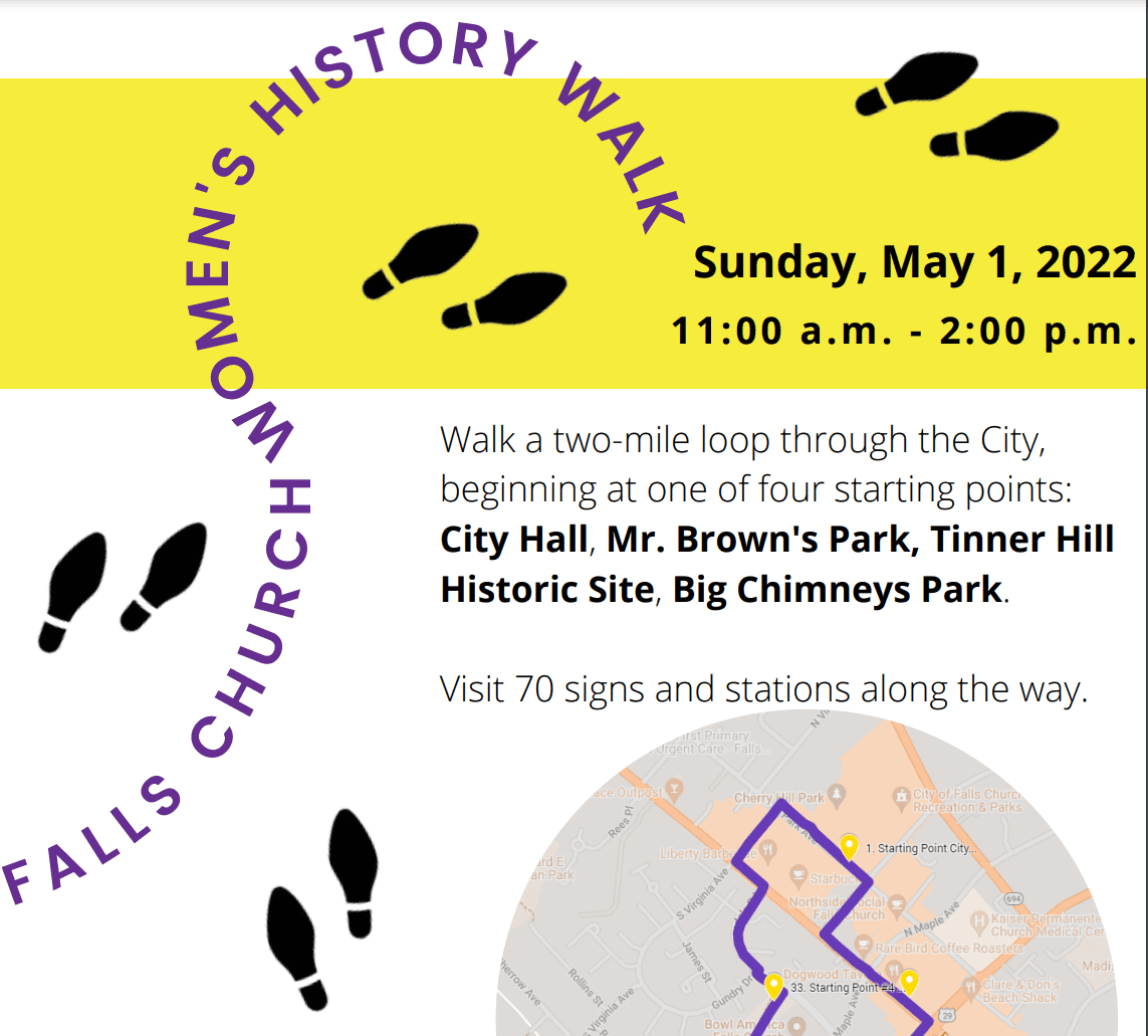 A flyer for the women's history walk.