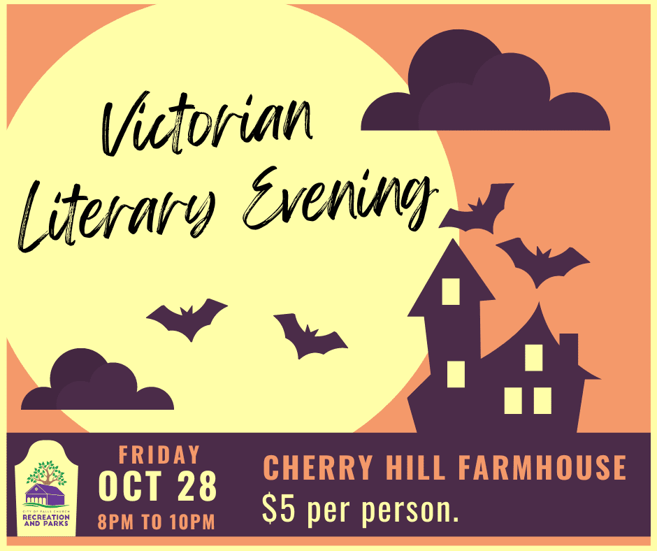 Victorian literary evening at cherry hill farmhouse.